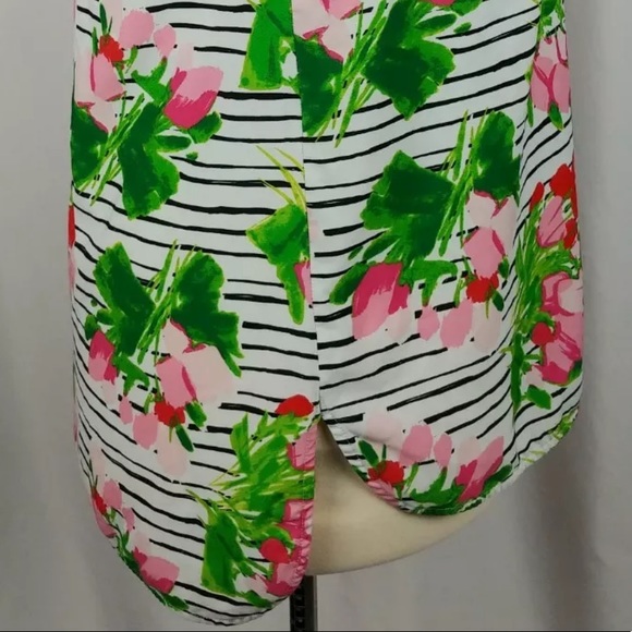 Merona Floral white / striped beautiful blouse XS - Picture 6 of 6